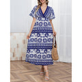 listing: new  women's original casual v-neck geometric print dress