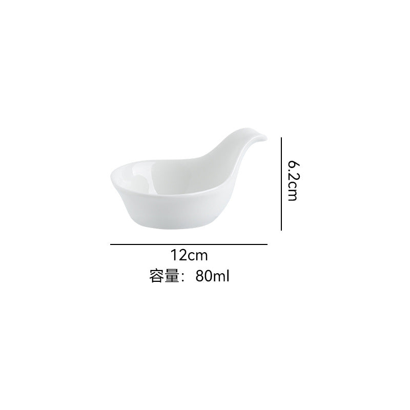 Minimalist pure white ceramic dinnerware set for home, restaurant, and hotel use - porcelain plates, creative plating, and dessert bowls