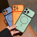 Niche stylecontrast color magnetic phone case suitable for iphone16/15pro apple 17max anti-fall case wholesale