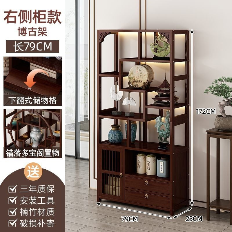 Chinoiserie bogu rack tea set storage rack living room tea display rack duobao pavilion for home tea cabinet purple clay pot display rack