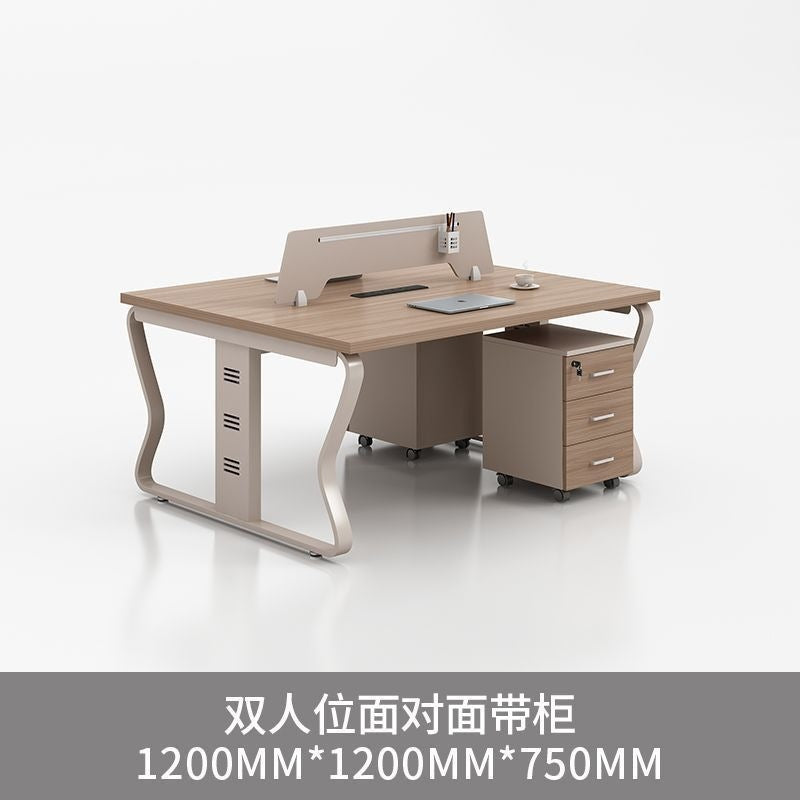 Computer desk and chair set - modern minimalist conference table for meetings, partitioned multi-person office desk for employees