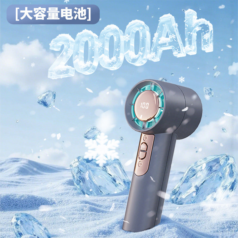 Southeast asia 2026 new high-speed handheld fan, usb rechargeable portable digital display powerful turbine mini fan