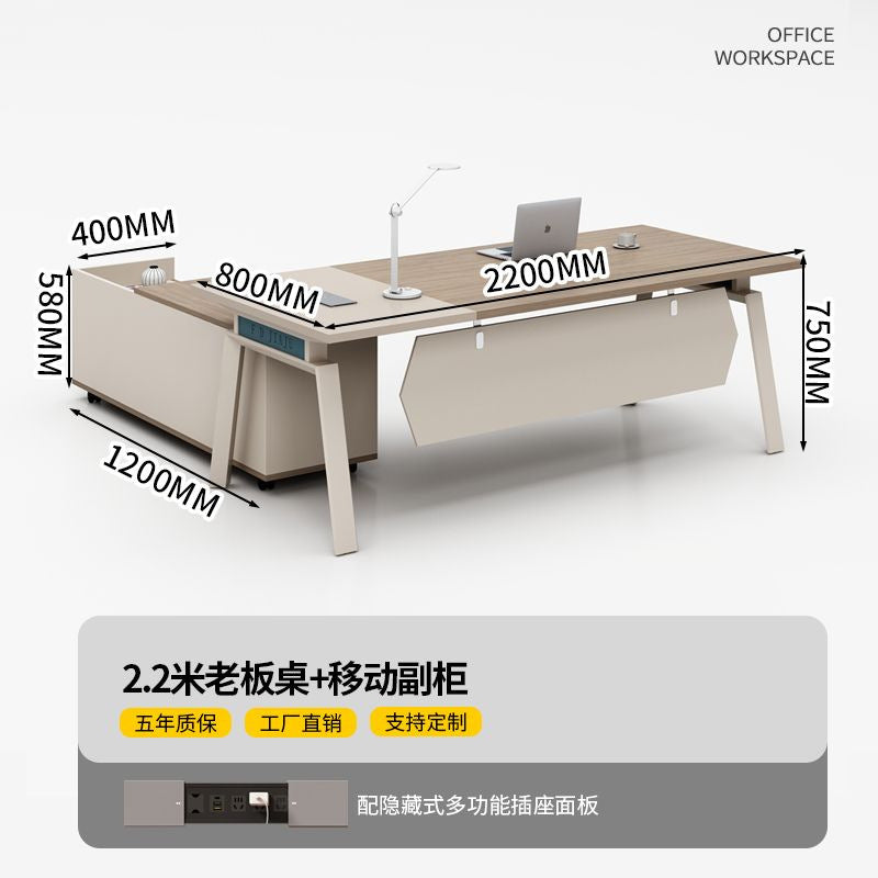 Single boss desk office desk casual modern supervisor desk manager office casual modern desk and chair combination