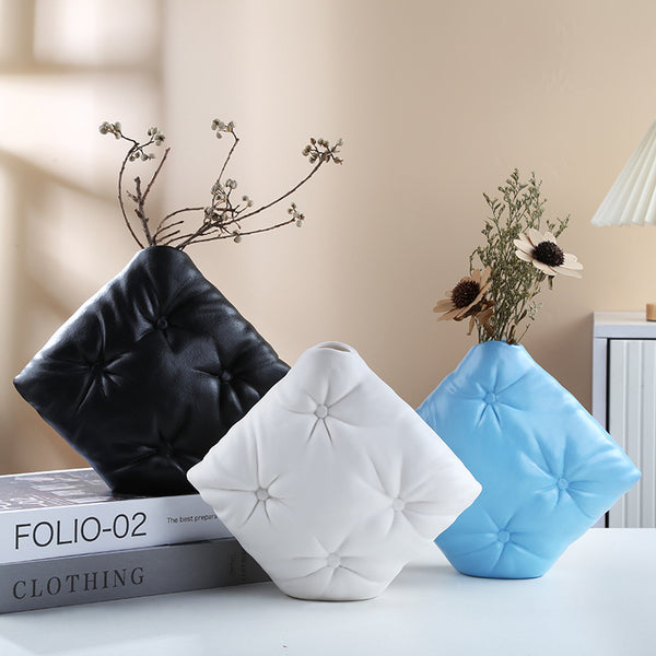 Simple and creative ceramic vase decoration living room flower arrangement ornament flower hydroponics entrance study tabletop flower arrangement