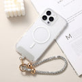 Luxury rhinestone beaded crystal phone lanyard - long crossbody phone strap with shoulder strap attachment for bags