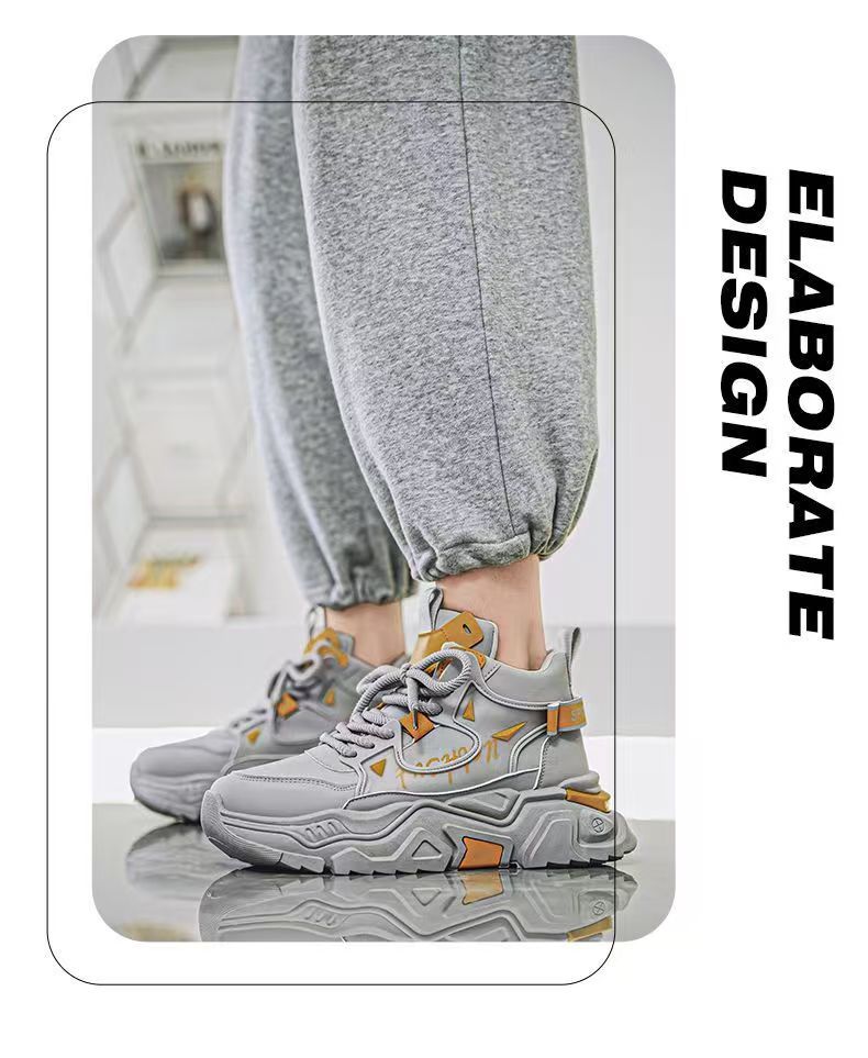 High-top men's shoes 2025new arrivalspring youthbootssportscasualwhite heightening dadeasiest for matchtrendy shoes
