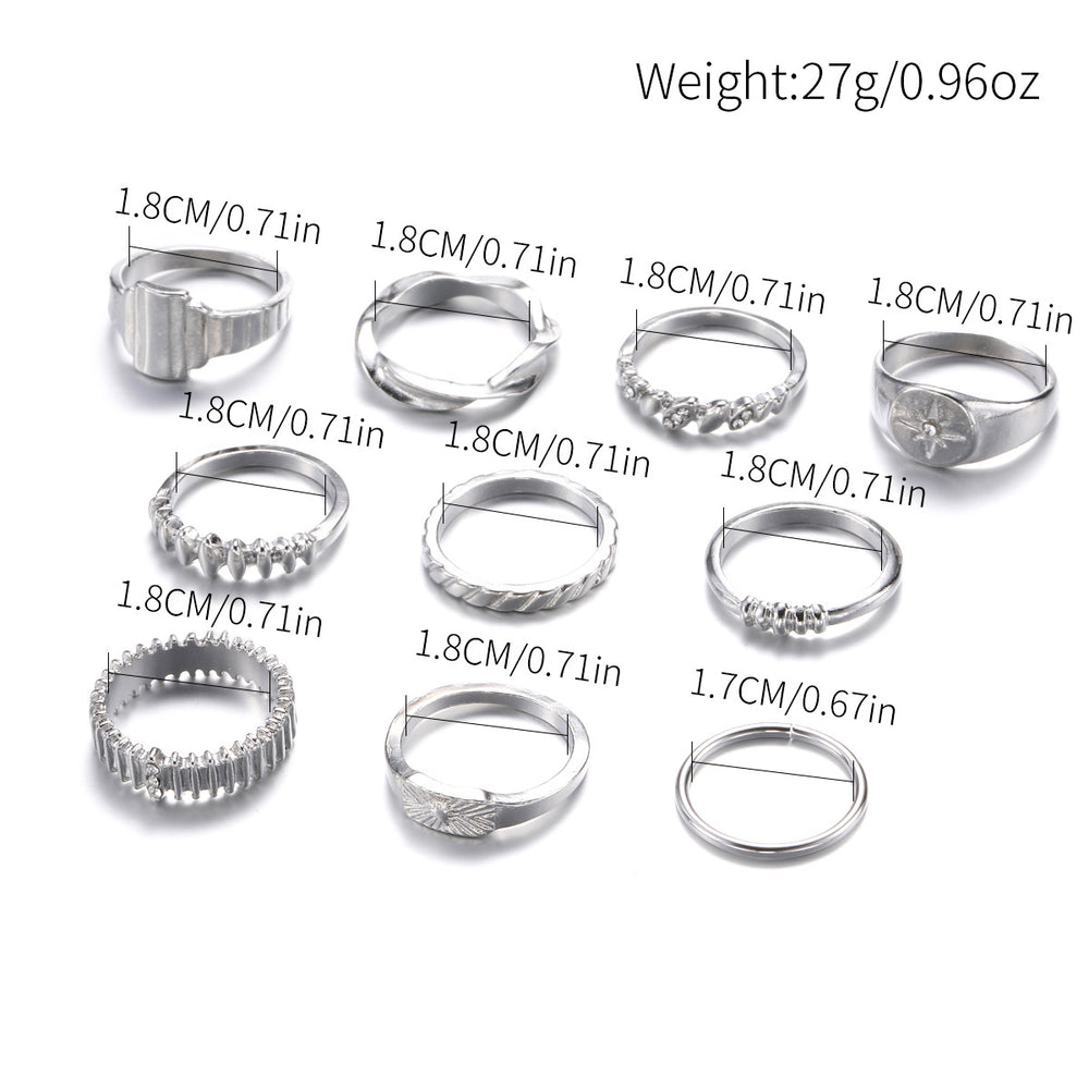 Wholesale alloy ring sets - european & american style, cross-border jewelry, niche luxury accessories, women's high-end hand jewelry, diamond-studded rings