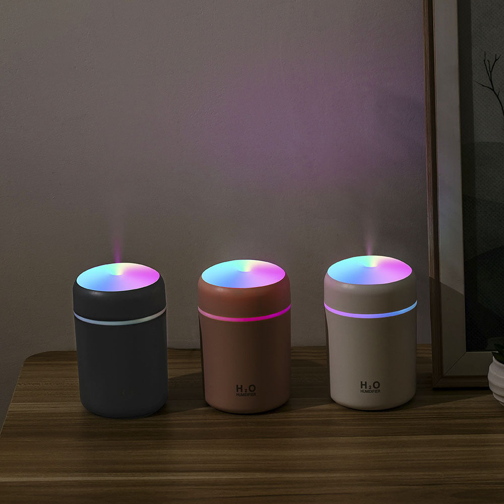 Small desktop air humidifier with ambient light, timer, portable mist, mini for car - cross-border e-commerce