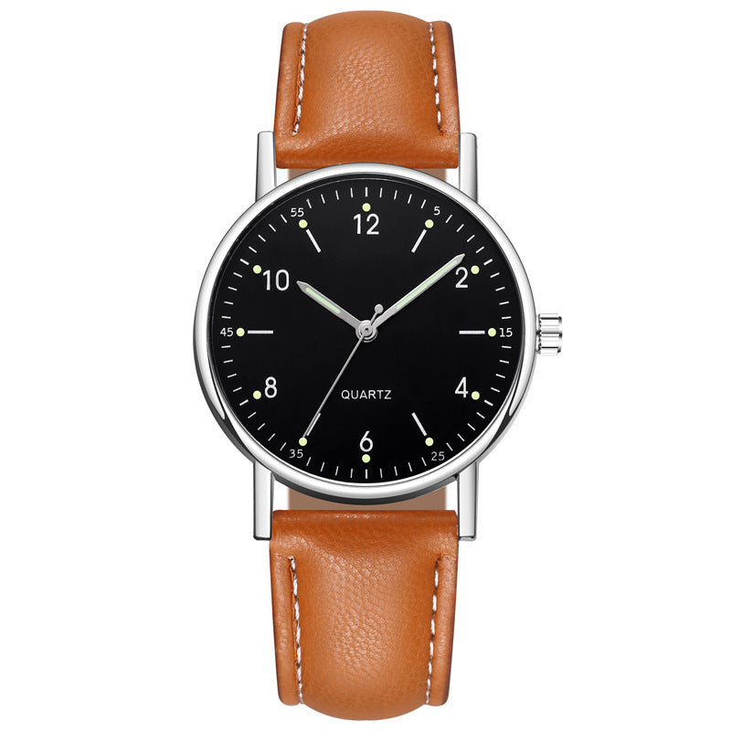 Factory direct luminous women's watch - minimalist digital leather strap quartz wristwatch - unisex casual watch for her