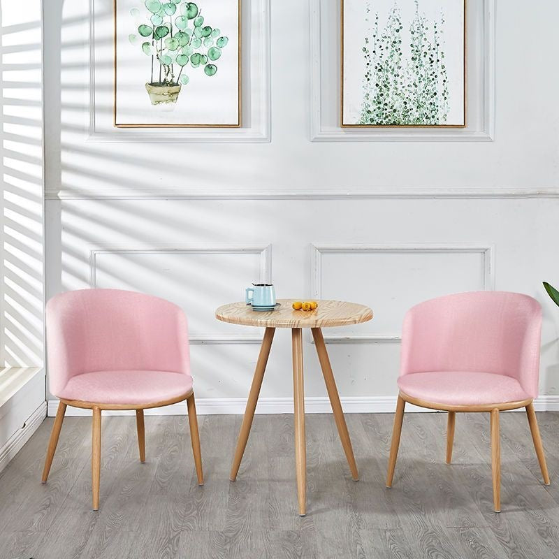 Nordic faux solid wood dining table and chair set - modern minimalist, small apartment friendly, creative casual round table with milk tea shop chairs