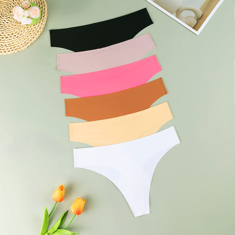 ice silk seamless anti-embarrassment underwear sports yoga special cotton pad invisible y-line women's underwear