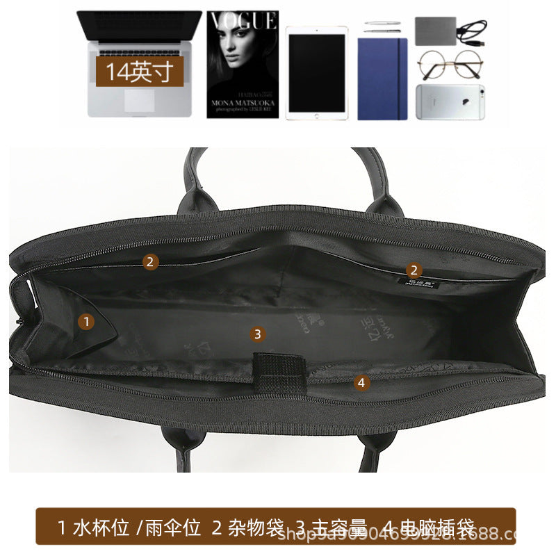Self-Youxin Briefcase Oxford Cloth File Bag Tote Bag Business Men's Briefcase Large Capacity Conference Bag 237