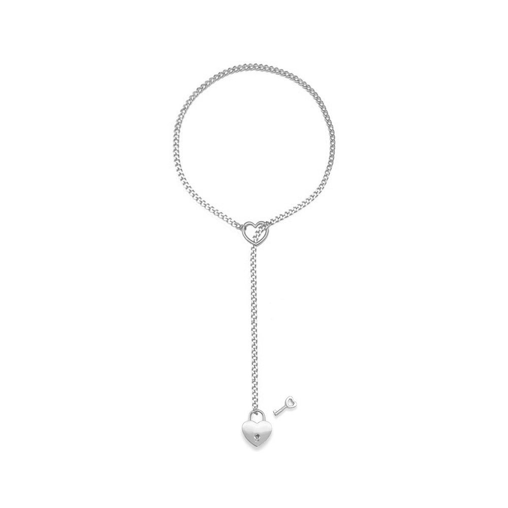 Amazon wide light luxury style y-ring slider chain stainless steel necklace handmade punk cuban chain necklace