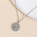 Wholesale couple necklaces: european and american cross-border fashion, minimalist round cartoon pendant, women's trendy and unique jewelry necklaces