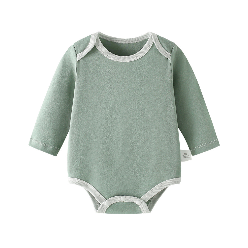 Baby romper, spring and autumn triangle crawl long sleeves, male and female baby cotton 0-1 years old jumpsuit, girl butt wrap