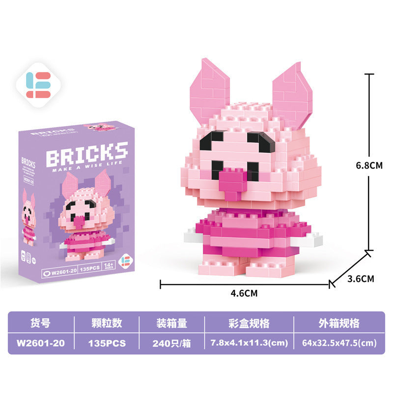 Compatible with lego micro bricks, cartoon figurines, children's educational building blocks, assembly toys, cross-border market stall gifts, wholesale
