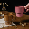 Creative stackable mug retro stoneware kiln cup for home office practical water cup milk cup goblet
