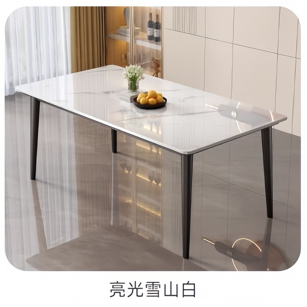 Slate dining table - modern minimalist luxury design for small spaces - rectangular dining table and chair set for home, living room