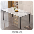 Slate dining table - modern minimalist luxury design for small spaces - rectangular dining table and chair set for home, living room