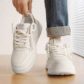 2025 spring new breathable casual men's shoes thick sole height increasing fashion easiest for match sports white shoes white shoes men