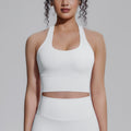 Naked-feel compression sports bra yoga top - quick-dry racerback workout tank with padded yoga bra