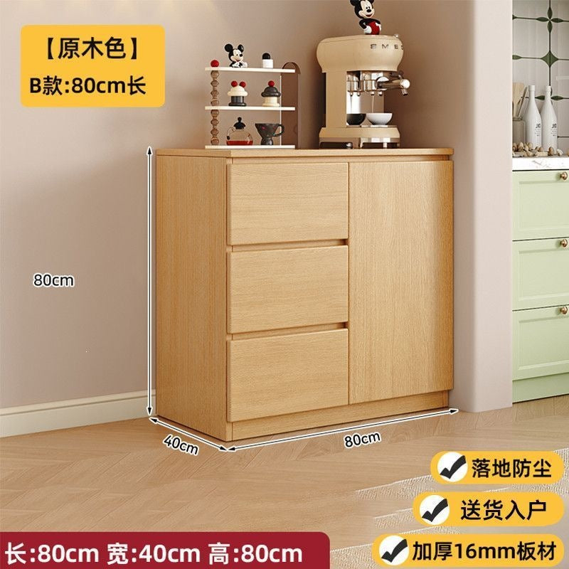 Solid wood sideboard casual cabinet wall-mounted all-in-one locker for home tea cabinet balcony storage cabinet kitchen cupboard