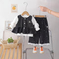 Girls' outfit set  new spring/autumn style - trendy and chic kids' spring collection - baby's little chic vest three-piece set - fashionable