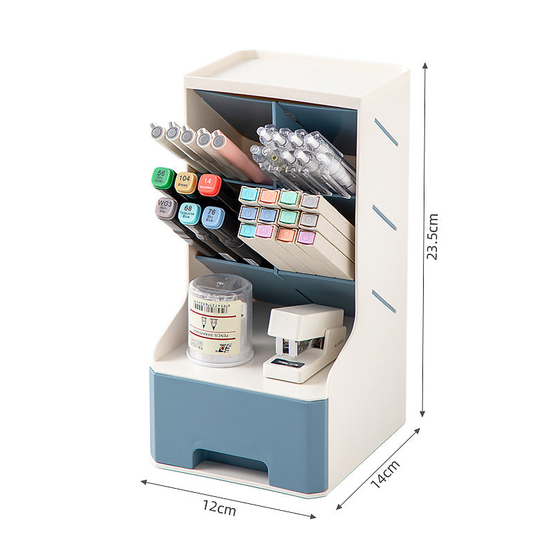 Desktop storage box Drawer type Plastic desk Stationery storage box Dormitory desk Student diagonal pen holder