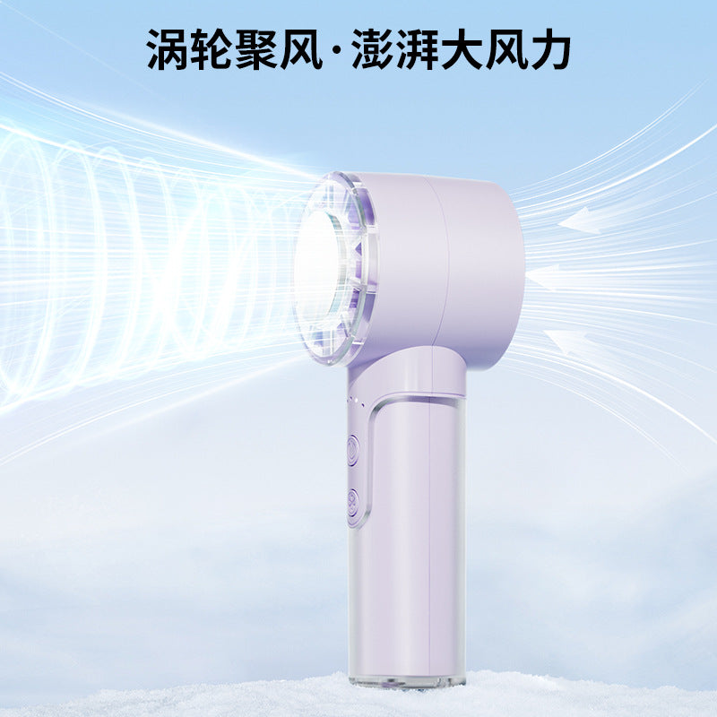 2026 new cross-border outdoor handheld fan - rechargeable, portable, digital display, mini transparent cooling fan - wholesale