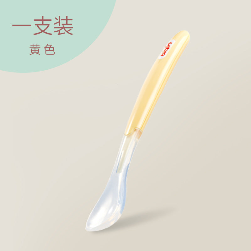 Dear, factory direct sales baby feeding silicone spoon soft head children's spoon silicone soft spoon double head baby silicone spoon