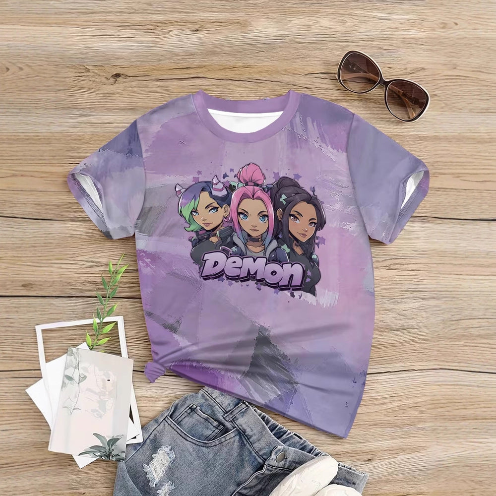 Witcher t-shirt, kpop 3d digital printing summer girlscasualfashion round neck short sleeve factory direct supply