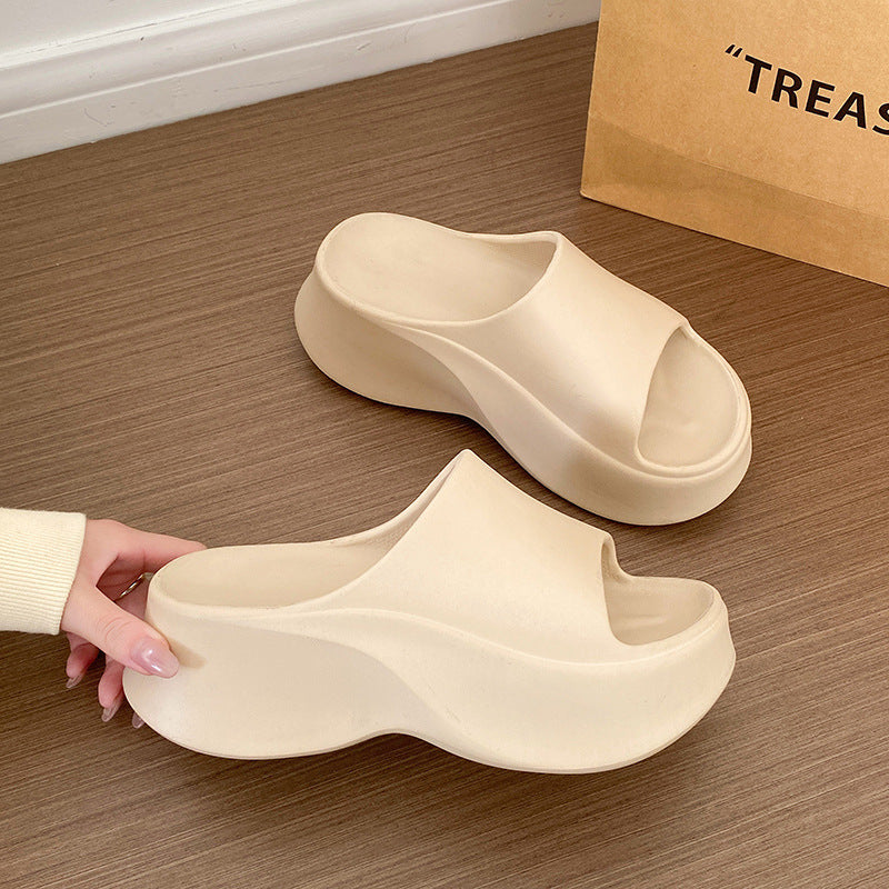 Thick sole slippers for women 2026new arrivalpopularinssummerevaplatform shoesbottom beach non-slip heightening sandals for women