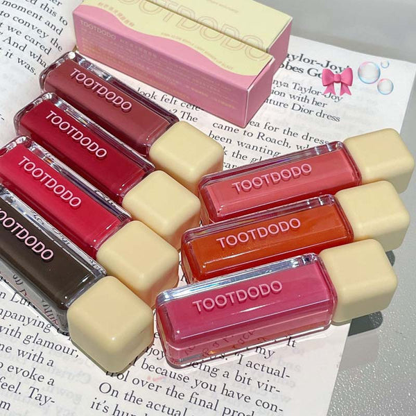 Toot Dodo~ Pink Glow Mirror Lip Glaze Korean is tender and not easy to stick to the cup Water Gloss Glass Moisturizing Lip Gloss