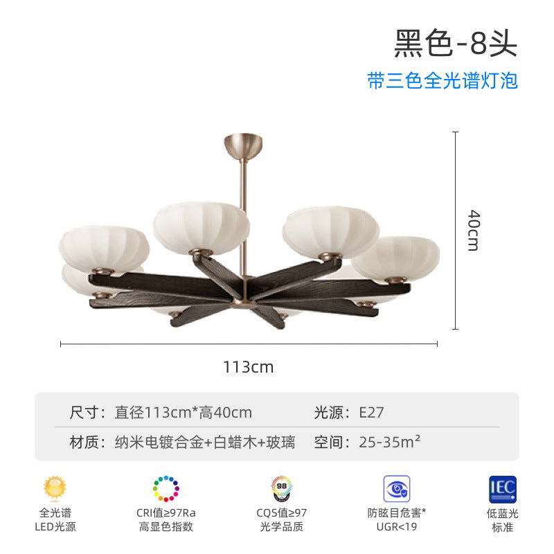 Vintage French living room light Atmospheric American dining room study eye protection light Walnut high-end bedroom chandelier