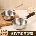304 three-layer steel mini frying pan, thickened hot oil small pot, uncoated omelette sauce pot, hot milk pot