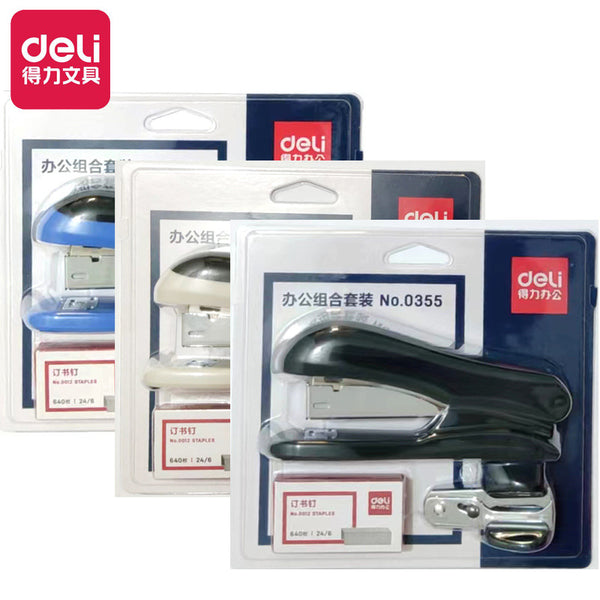 Deli stationery 0355 stapler set stapler stapler combination set office supplies wholesale