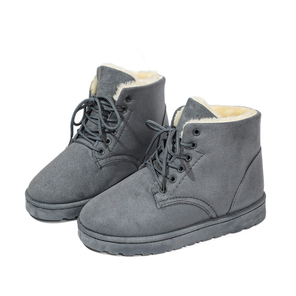 Fleece-lined short boots for women, thick-soled non-slip martin boots,  winter new style, warm snow boots, export plus size cotton shoes wholesale