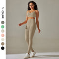 European and american new seamless yoga set: camisole, beautiful back sports bra, tummy control high-waisted butt-lifting leggings for running and fitness