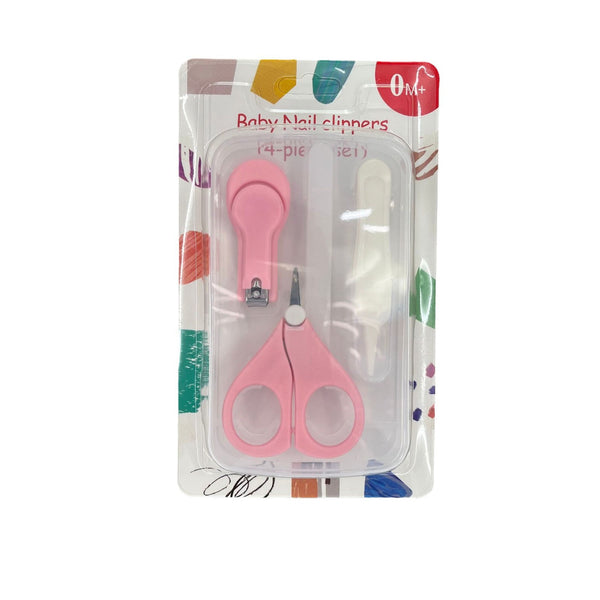 Multi-color baby nail scissors four-piece set, baby safety nail clippers, infant nail file combination set