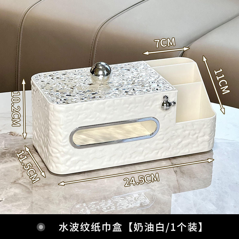 Multifunctional tissue box living room tissue box high-end light luxury for home coffee table classy remote control storage box creative