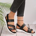 new arrival: women's summer casual platform sandals - plus size, faux leather, single strap, cross-border style