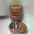 3pcs wood grain round thermal insulation box 780#2.5l-5l-8l