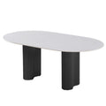 Black frame - matte pure white double-ended round
