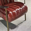 Foshan medieval style forged iron furniture single sofa chair retro oil wax leather casual cigar god of war tiger chair