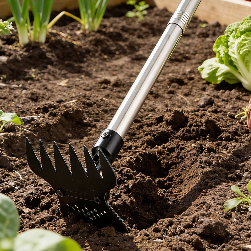 multifunctional weeding tool, multi-purpose weeding, removable nail rake, soil turning hoe, agricultural household grass rake