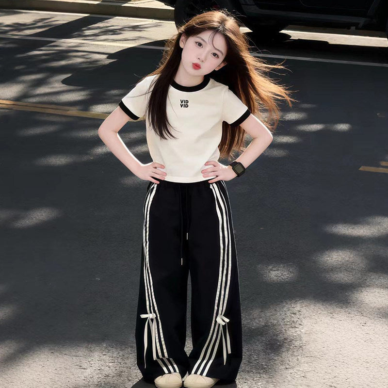 Girls' summer outfit set : new trendy two-piece activewear for kids - unique and stylish summer clothes for girls