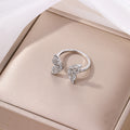 Wholesale diamond-studded open ring - european & american cross-border fashion jewelry, butterfly ring, versatile minimalist handpiece for women