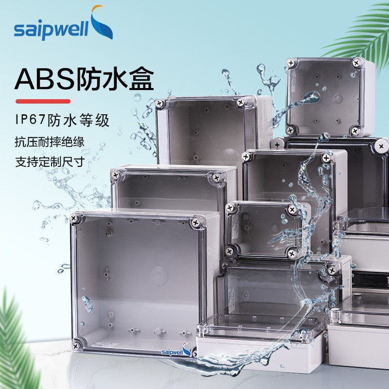 Sprwell junction box IP66 transparent cover waterproof box dustproof PC monitoring junction box cable assembly terminal box