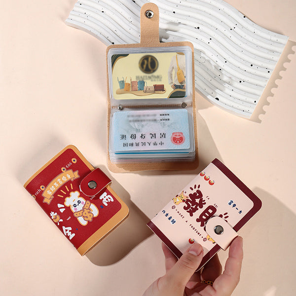 Guochaofeng cartoon multi-card ID card set, card bag, female large-capacity ID card cartoon card set, small and ultra-thin card holder.