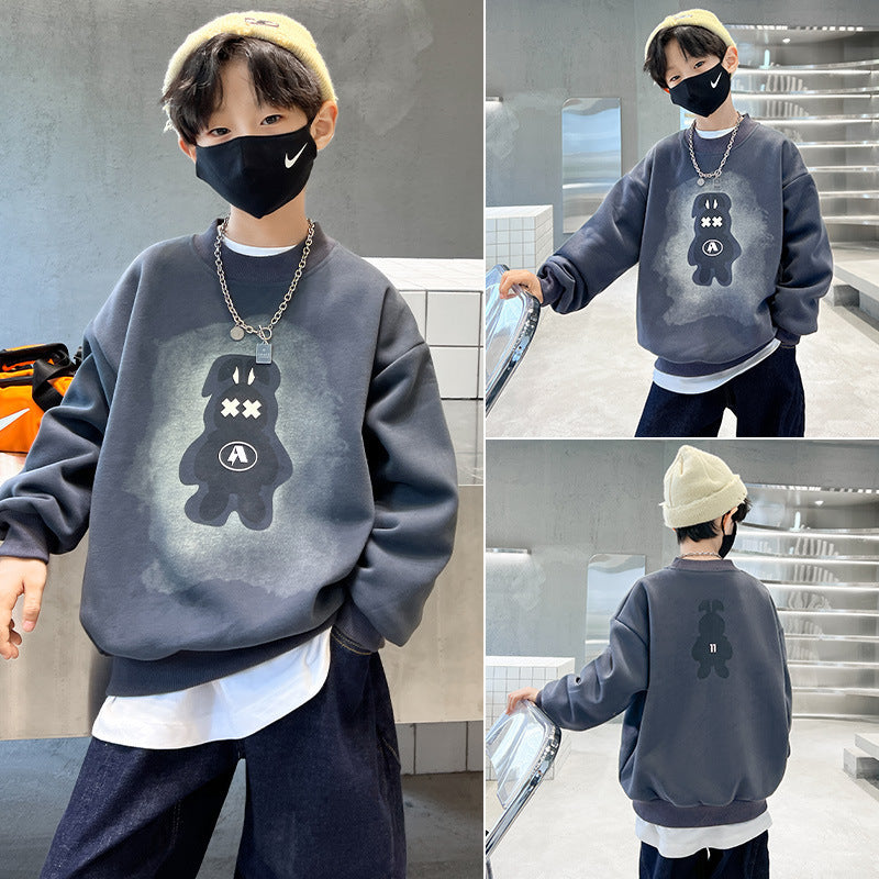 Boys' sweatshirt - spring/autumn collection  - trendy & stylish kids' autumn apparel - fashionable loose-fit top - mid-to-large size boys' autumn collection